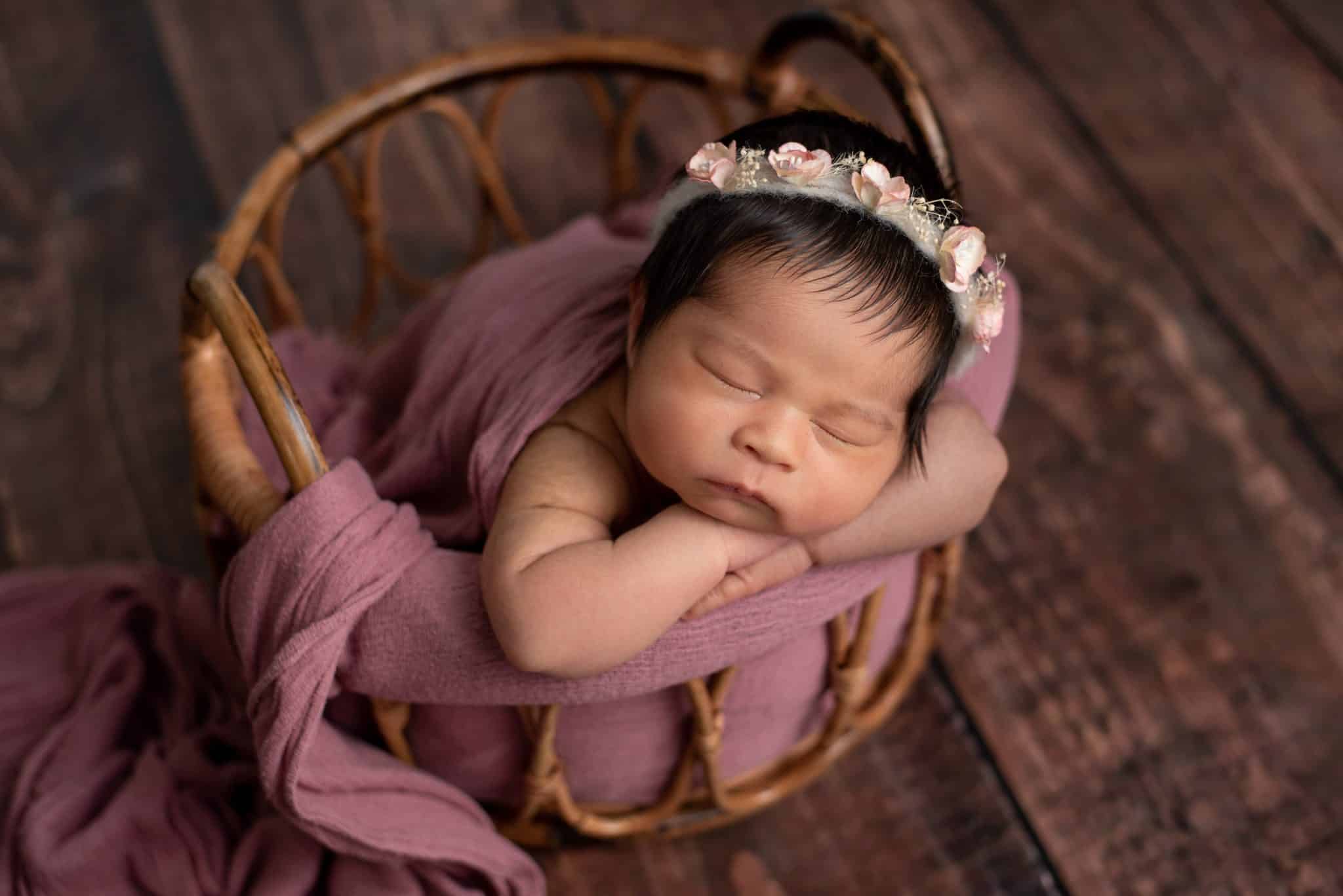 Newborn baby in the basket, Toronto